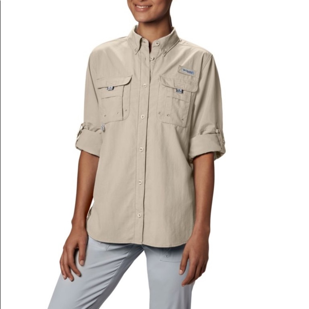 Columbia PFG Bahamas long sleeve cream shirt